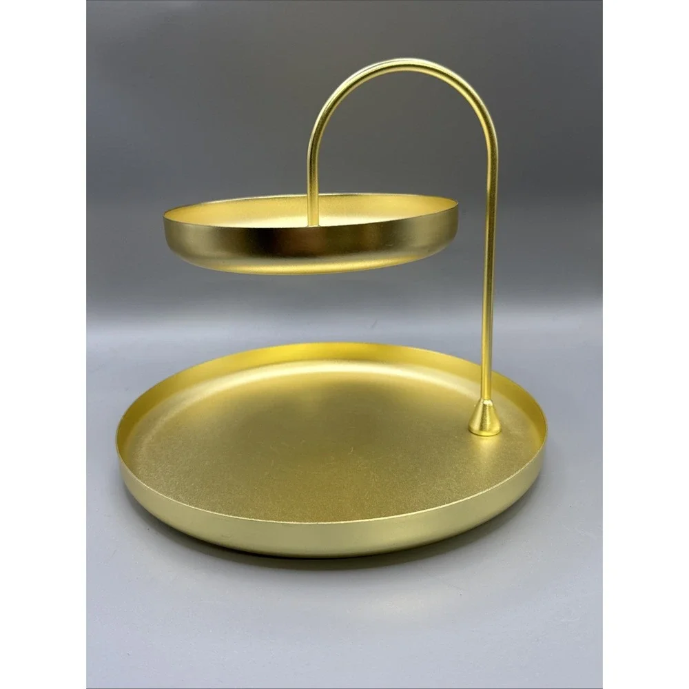 UMBRA Gold Two Tiered Tray Sung Wook Park Brushed Gold Tone Metal Matte